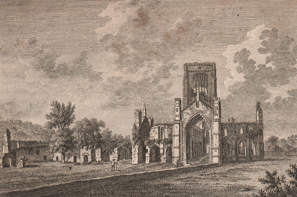 KIRKSTALL ABBEY, Yorkshire. Plate 1. GROSE 1776 old antique print picture